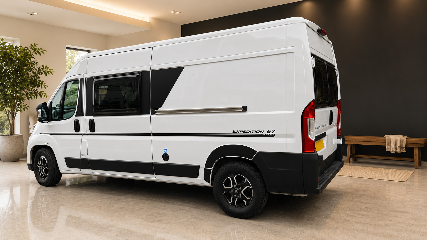 2026 Auto-Trail Expedition 67 Flex side profile in showroom