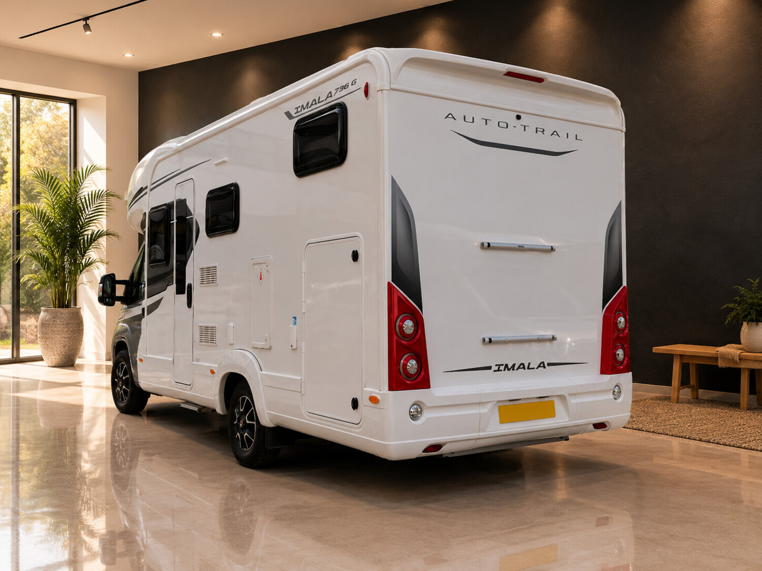 2024 Auto-Trail Imala 736G exterior, rear three-quarter view