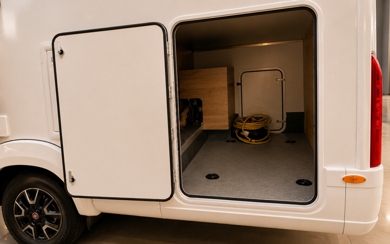 2024 Auto-Trail Imala 736G large rear garage, door open